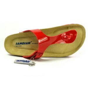 Sanosan Womens/Ladies Geneve Lacquered Leather Sandals / Red/Brown